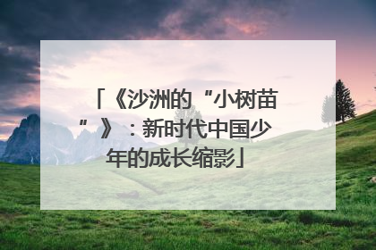 《沙洲的“小树苗”》：新时代中国少年的成长缩影