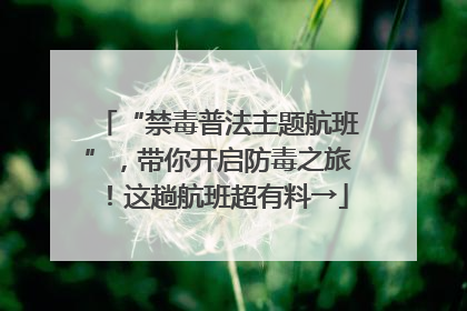 “禁毒普法主题航班”，带你开启防毒之旅！这趟航班超有料→