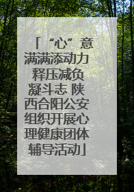 “心”意满满添动力 释压减负凝斗志 陕西合阳公安组织开展心理健康团体辅导活动