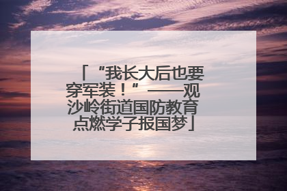 “我长大后也要穿军装！”——观沙岭街道国防教育点燃学子报国梦