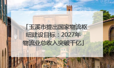 玉溪市提出国家物流枢纽建设目标：2027年物流业总收入突破千亿