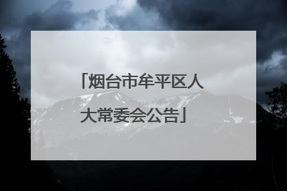 烟台市牟平区人大常委会公告