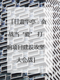 甘肃华亭：奋战当“夏” 打响项目建设攻坚大会战