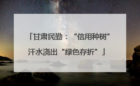 甘肃民勤：“信用种树” 汗水浇出“绿色存折”