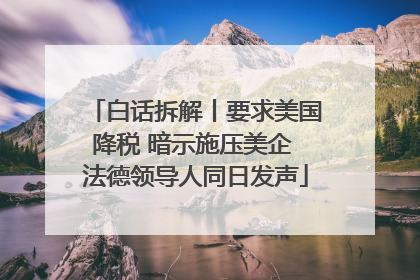 白话拆解丨要求美国降税 暗示施压美企 法德领导人同日发声