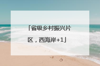 省级乡村振兴片区，西海岸+1