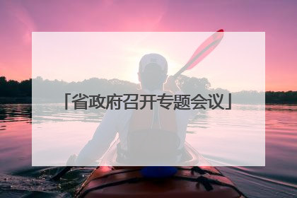 省政府召开专题会议