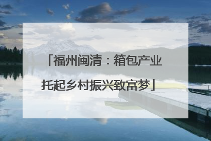 福州闽清：箱包产业托起乡村振兴致富梦