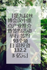 第九届丝博会汉中重点产业推介暨签约活动举行 签约 93个项目 总投资132.23 亿元