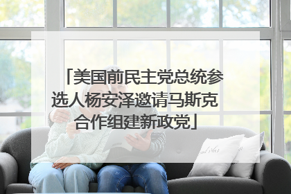美国前民主党总统参选人杨安泽邀请马斯克合作组建新政党