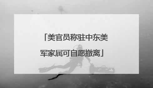 美官员称驻中东美军家属可自愿撤离