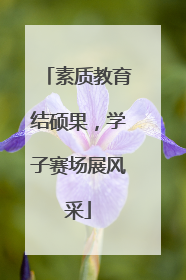 素质教育结硕果，学子赛场展风采
