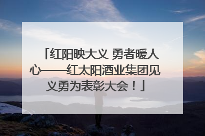 红阳映大义 勇者暖人心——红太阳酒业集团见义勇为表彰大会！