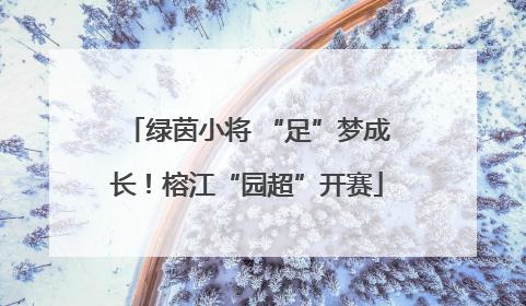 绿茵小将 “足”梦成长！榕江“园超”开赛