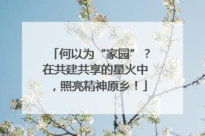 何以为“家园”？在共建共享的星火中，照亮精神原乡！