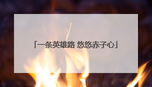 一条英雄路 悠悠赤子心