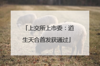 上交所上市委：道生天合首发获通过