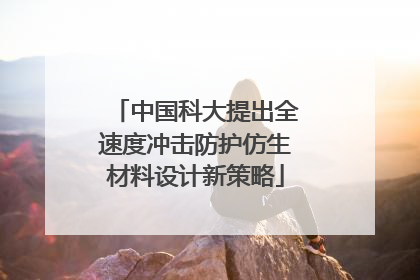 中国科大提出全速度冲击防护仿生材料设计新策略