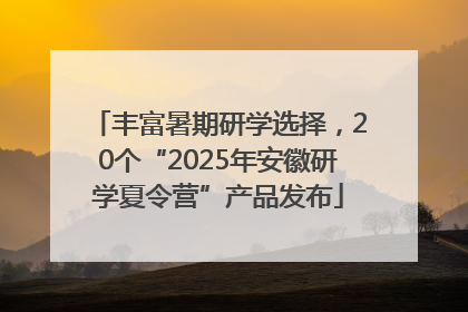 丰富暑期研学选择，20个“2025年安徽研学夏令营”产品发布