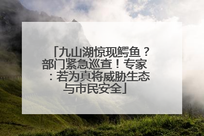 九山湖惊现鳄鱼？部门紧急巡查！专家：若为真将威胁生态与市民安全