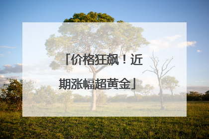 价格狂飙！近期涨幅超黄金