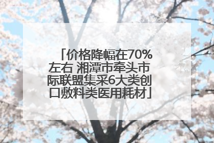 价格降幅在70%左右 湘潭市牵头市际联盟集采6大类创口敷料类医用耗材