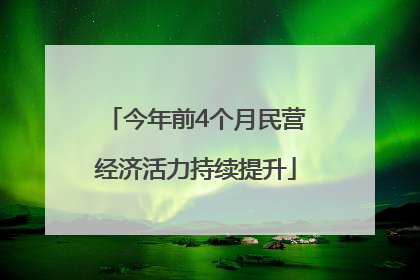 今年前4个月民营经济活力持续提升