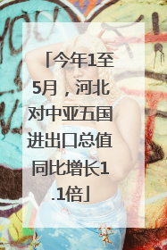 今年1至5月，河北对中亚五国进出口总值同比增长1.1倍