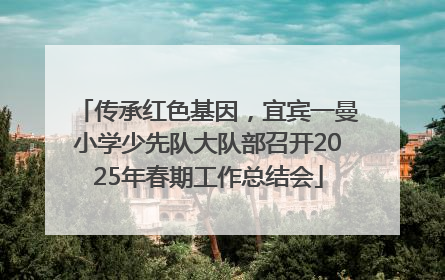 传承红色基因，宜宾一曼小学少先队大队部召开2025年春期工作总结会