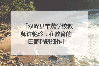 双峰县丰茂学校教师许艳玲：在教育的田野精耕细作