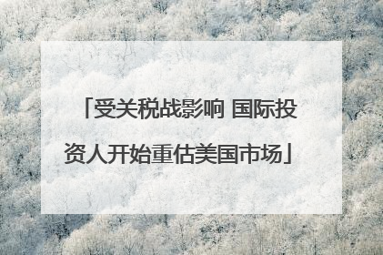 受关税战影响 国际投资人开始重估美国市场
