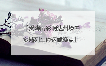 受降雨影响达州境内多趟列车停运或晚点