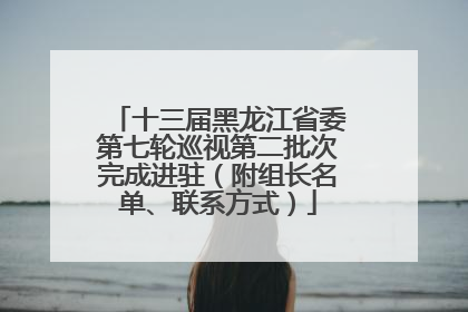 十三届黑龙江省委第七轮巡视第二批次完成进驻（附组长名单、联系方式）