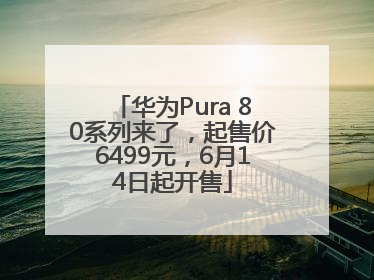 华为Pura 80系列来了，起售价6499元，6月14日起开售