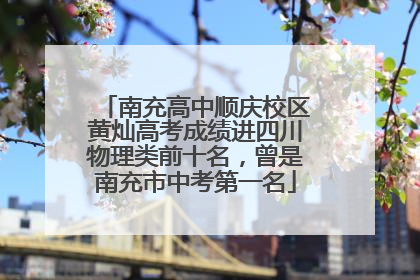 南充高中顺庆校区黄灿高考成绩进四川物理类前十名，曾是南充市中考第一名