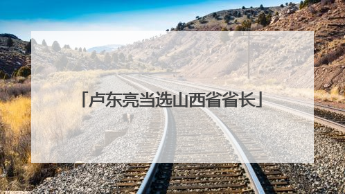 卢东亮当选山西省省长