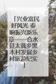 兴业富民好风光 奏响振兴新乐章——合水县太莪乡黑木村发展乡村旅游纪实