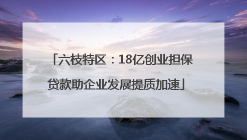 六枝特区：18亿创业担保贷款助企业发展提质加速