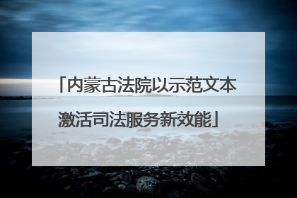 内蒙古法院以示范文本激活司法服务新效能