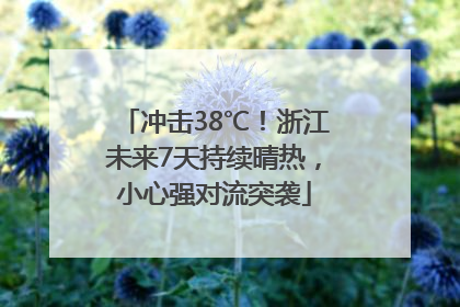 冲击38℃！浙江未来7天持续晴热，小心强对流突袭