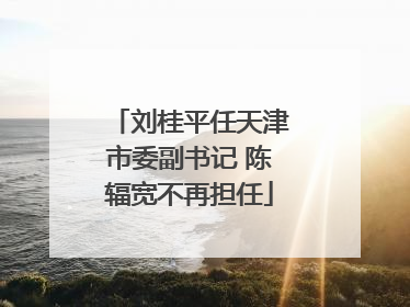 刘桂平任天津市委副书记 陈辐宽不再担任