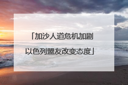 加沙人道危机加剧 以色列盟友改变态度