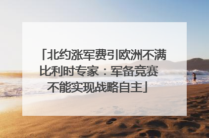 北约涨军费引欧洲不满 比利时专家：军备竞赛不能实现战略自主