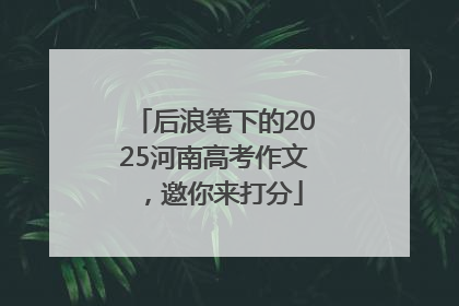 后浪笔下的2025河南高考作文，邀你来打分