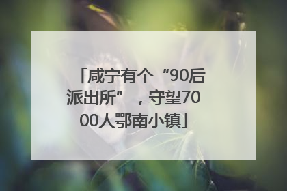 咸宁有个“90后派出所”，守望7000人鄂南小镇