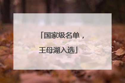国家级名单，王母湖入选