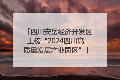四川安岳经济开发区上榜“2024四川高质量发展产业园区”