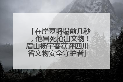 在崖墓坍塌前几秒，他冒死抢出文物！眉山杨宇春获评四川省文物安全守护者