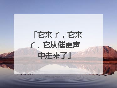 它来了，它来了，它从催更声中走来了