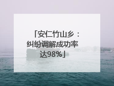 安仁竹山乡：纠纷调解成功率达98%